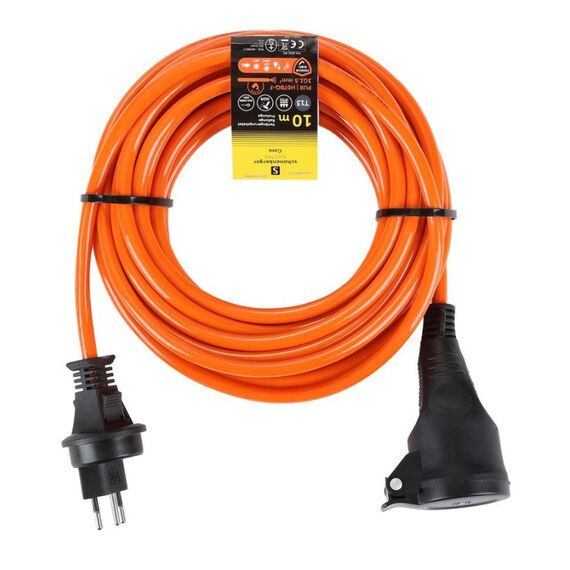 M. Schönenberger 85.551.13.10PUR Verlängerungskabel 10 m 1 AC-Ausgänge Drinnen/Draußen Orange, Schwarz