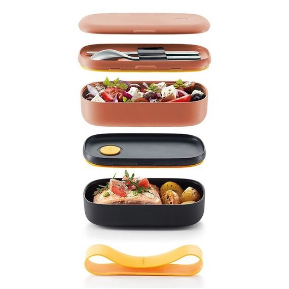 Lékué LunchBox To Go Oval Container 0,5 l Koralle 2 Stück(e), Farbe: Koralle, 2 image
