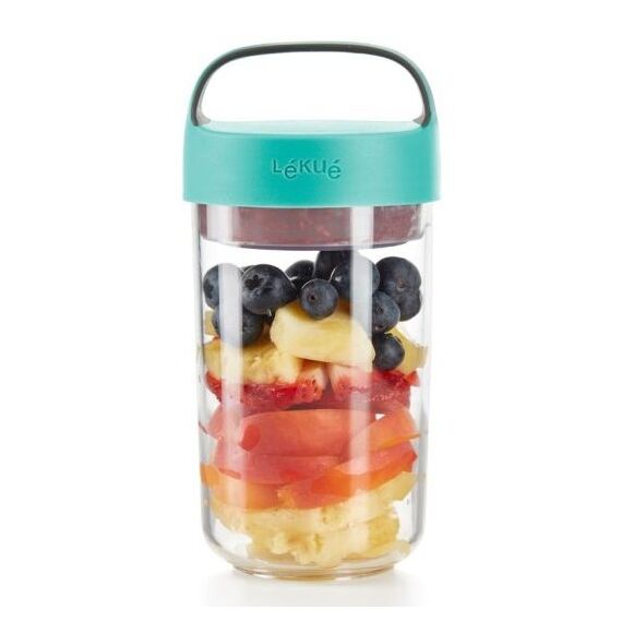 Lékué 888304 Lebensmittelaufbewahrungsbehälter Rund Behälter 0,6 l Türkis 1 Stück(e), Farbe: Türkis