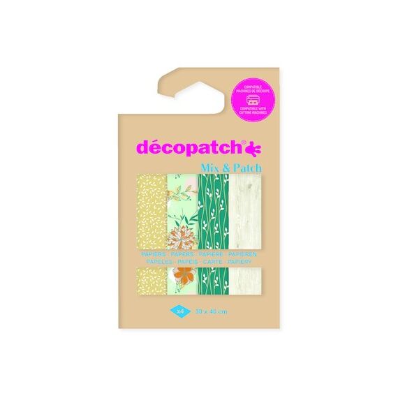 Décopatch DP035C Kunstdruckpapier Kunstpapier 4 Blätter