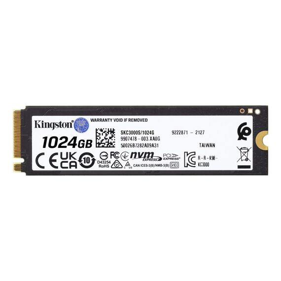 Kingston Technology 1024G KC3000 M.2 2280 NVMe SSD, Kapazität: 1 TB