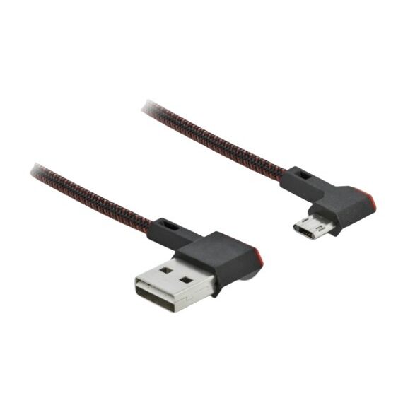 DeLOCK EASY-USB 2.0 Kabel Typ-A Stecker zu USB Type-C Stecker gewinkelt links / rechts 1 m schwarz