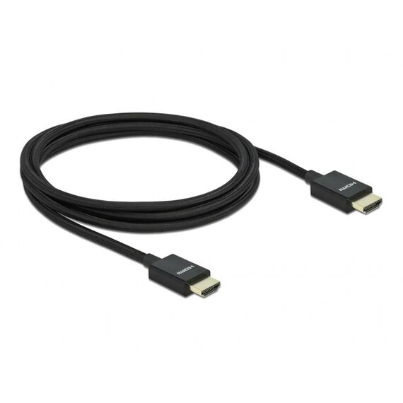 DeLOCK Koaxiales High Speed HDMI Kabel 48 Gbps 8K 60 Hz schwarz 2 m, Länge: 2 m