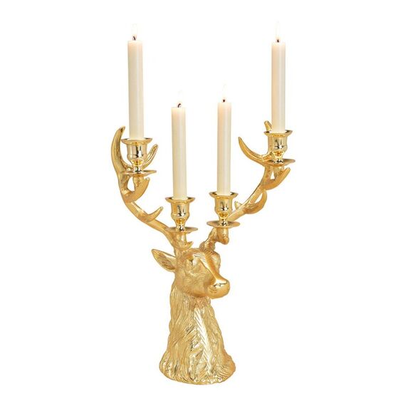 G. Wurm Deer Kerzenständer Metall Gold