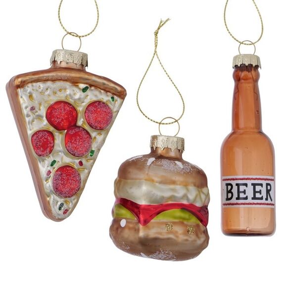 Boltze 2086111 Christbaumschmuck Multi-Weihnachtsschmuck-Set Glas, Metall, Kunststoff, Textil Braun 3 Stück(e)