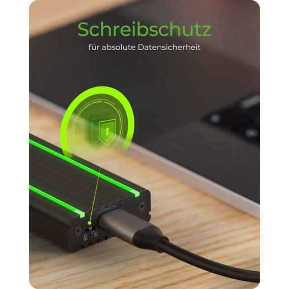 ICY BOX IB-1824ML-C31, Type-C® USB 3.2 Gen 2 zu PCIe NVMe M.2 2230/2242/2260/2280 SSD Gehäuse, Beleuchtung mit Farbwechsel, 11 image