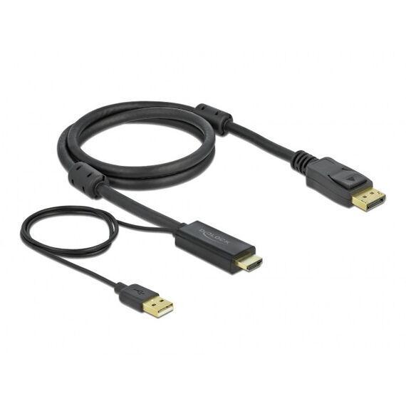 DeLOCK HDMI zu DisplayPort Kabel 4K 30 Hz 1 m, Länge: 1 m