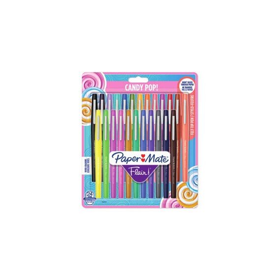Papermate Flair Candy Pop Medium Verschlossener Gelschreiber Mehrfarbig 24 Stück(e)