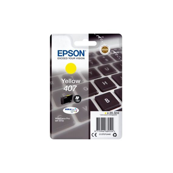 Epson 407L Tastatur DURABrite Ultra Single Yellow Tinte