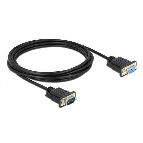 DeLOCK Seriell Kabel RS-232 D-Sub9 Stecker zu Buchse mit schmalem Steckergehäuse 3 m