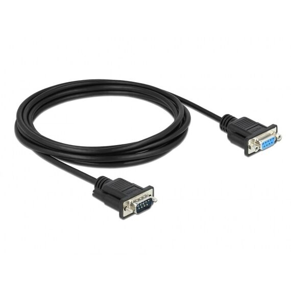 DeLOCK Seriell Kabel RS-232 D-Sub9 Stecker zu Buchse mit schmalem Steckergehäuse 3 m