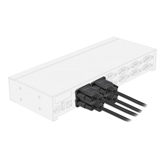 DeLOCK Seriell Kabel RS-232 D-Sub9 Stecker zu Buchse Nullmodem mit schmalem Steckergehäuse 1 m, 2 image