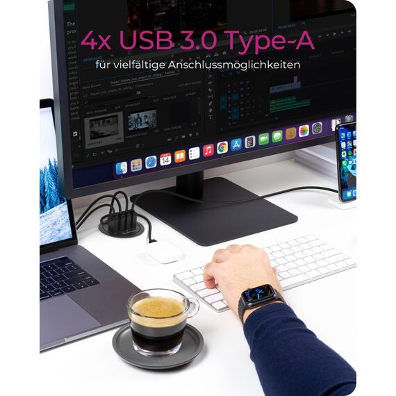 ICY BOX IB-HUB1403, 4 Port USB 3.2 Gen 1 Type-A Tisch-Hub, 4 image