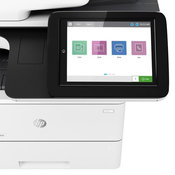 HP LaserJet Enterprise M528f Multifunction Schwarzweiß Drucker, Nur Ethernet; Kopierer, Scanner, 2 image