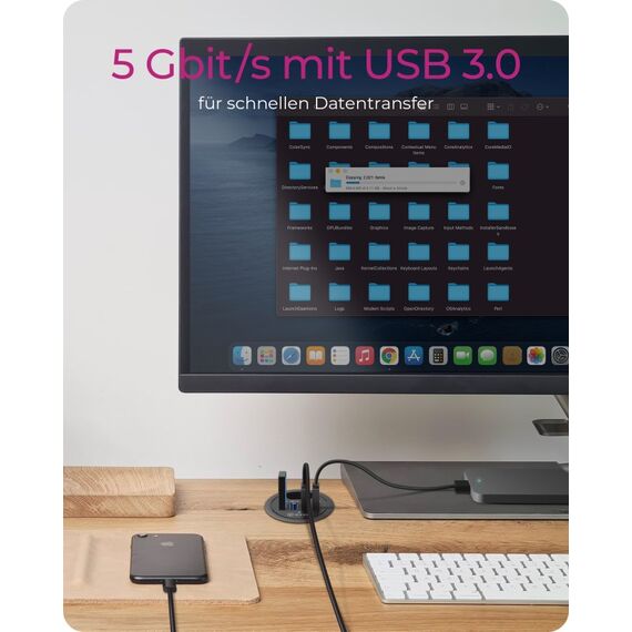 ICY BOX IB-HUB1403, 4 Port USB 3.2 Gen 1 Type-A Tisch-Hub, 6 image