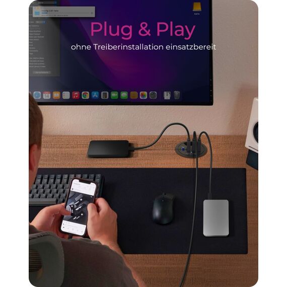 ICY BOX IB-HUB1403, 4 Port USB 3.2 Gen 1 Type-A Tisch-Hub, 8 image