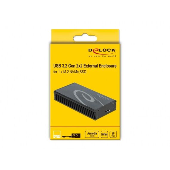 DeLOCK Externes Gehäuse für M.2 NVMe PCIe SSD mit SuperSpeed USB 20 Gbps (USB 3.2 Gen 2x2) USB Type-C Buchse, 2 image