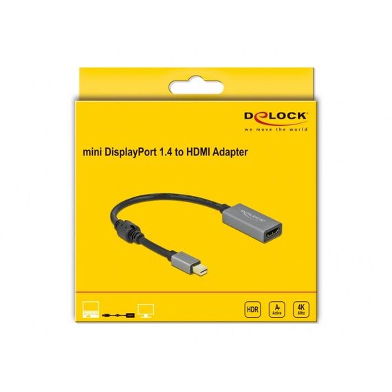 DeLOCK Aktiver mini DisplayPort 1.4 zu HDMI Adapter 4K 60 Hz (HDR)