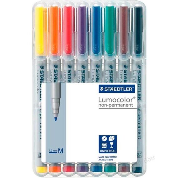 Staedtler 315 WP8 Marker 1 Stück(e) Schwarz, Blau, Braun, Grün, Orange, Rot, Violett, Gelb