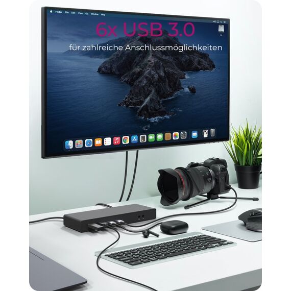 ICY BOX IB-DK2245AC, DisplayLink™, 2x DisplayPort™ oder 2x HDMI® Schnittstelle bis zu 4096x2160@60 Hz, 7 image