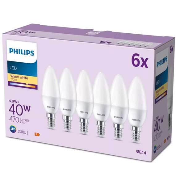Philips LED-Lampe 4,9 W E14 F, 2 image