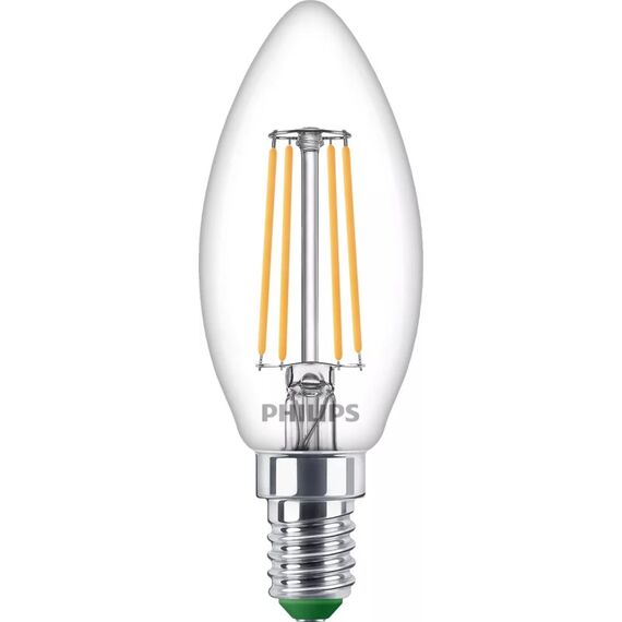 Philips Filament-Kerzenlampe, klar 40W B35 E14 x2