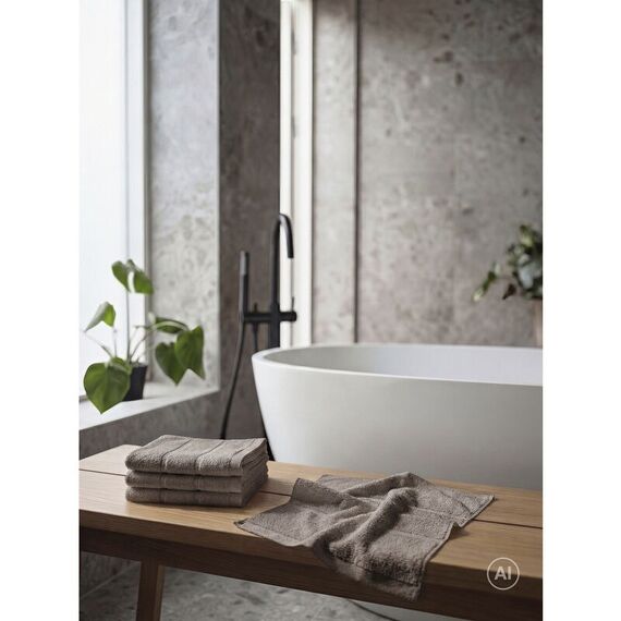Zone Denmark 38763 Waschlappen & -handschuh Graubraun Baumwolle, Farbe: Graubraun