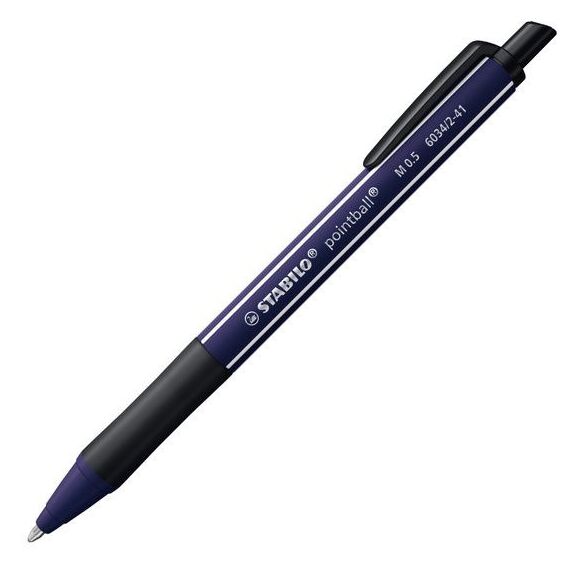 STABILO 6034/2-41 Kugelschreiber Blau Clip-on-Einziehkugelschreiber Medium 1 Stück(e), Farbe: Schwarz, Dunkelblau