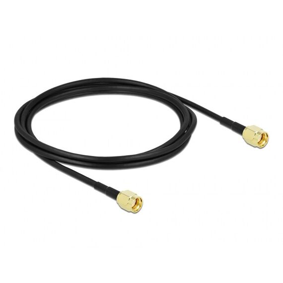 DeLOCK Antennenkabel RP-SMA Stecker zu RP-SMA Stecker LMR/CFD100 2 m low loss, Länge: 2 m