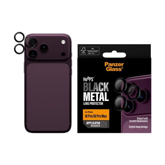 PanzerGlass ® Hoops® Kameraschutz Schwarz iPhone 18 Pro | 18 Pro Max