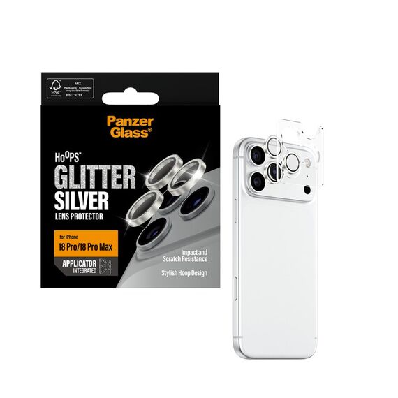 PanzerGlass ® Hoops® Kameraschutz Glitter Silber iPhone 18 Pro | 18 Pro Max, Farbe: Silber, 4 image