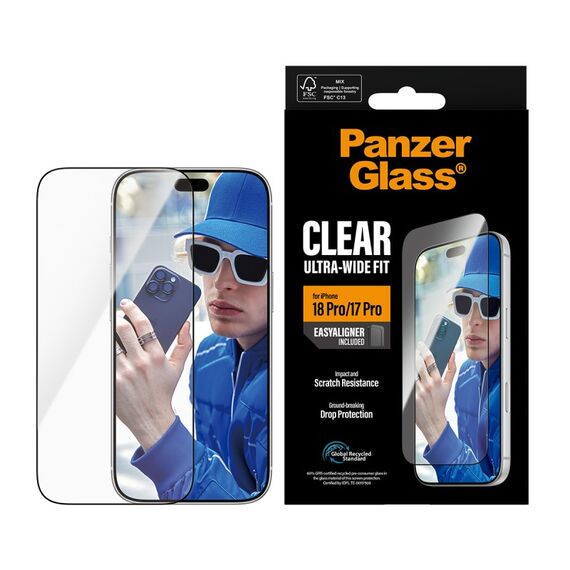 PanzerGlass ® Displayschutz iPhone 18 Pro | 17 Pro | Ultra-Wide Fit m. EasyAligner