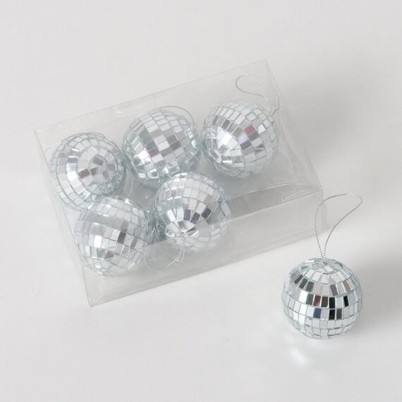 Boltze 2048080 Christbaumschmuck Kugel-Weihnachtsschmuck Glas, Eisen, Papier, Polyethylen Silber 6 Stück(e), 4 image