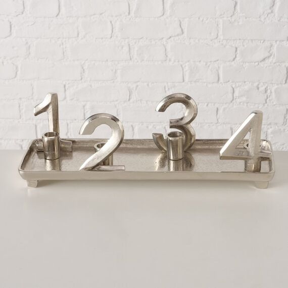 Boltze 2084023 Kerzenständer Aluminium, Nickel Silber, 3 image