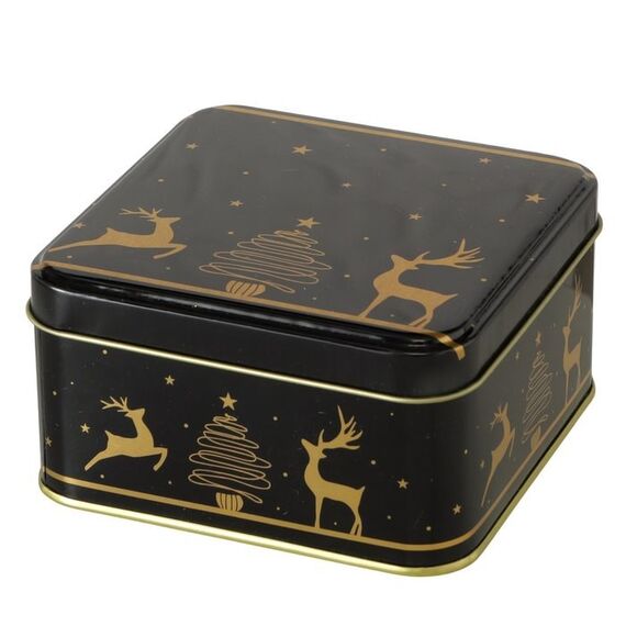 Boltze 2085527 Aufbewahrungsbox Rund Eisen, Metall Schwarz, Gold, 3 image