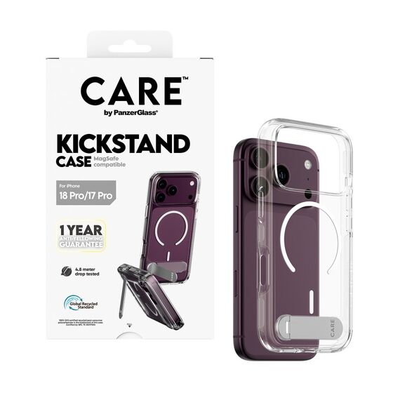 PanzerGlass CARE™ by ® Kickstand Case Transparent m. Weiss MagSafe iPhone 18 Pro | 17 Pro, 5 image