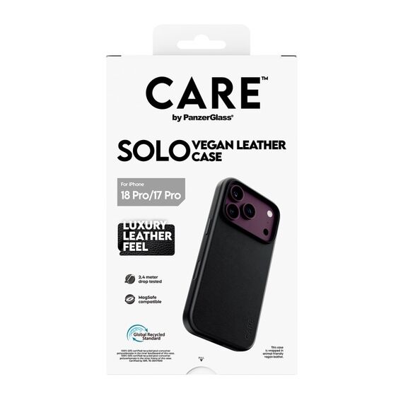 PanzerGlass CARE™ by ® Solo Vegan Leather Case Schwarz m. MagSafe iPhone 18 Pro | 17 Pro, Farbe: Schwarz, 2 image