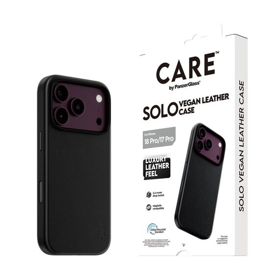 PanzerGlass CARE™ by ® Solo Vegan Leather Case Schwarz m. MagSafe iPhone 18 Pro | 17 Pro, Farbe: Schwarz, 4 image