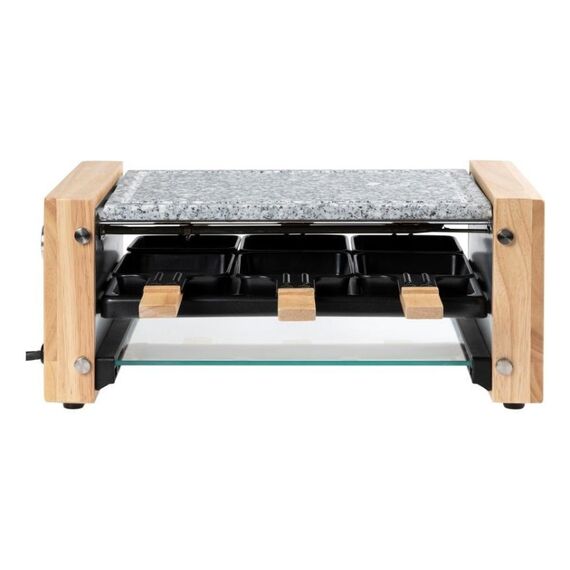 Furber. F00795 Raclette Grill 6 Person(en) 900 W Schwarz, Marmorfarbe, Holz