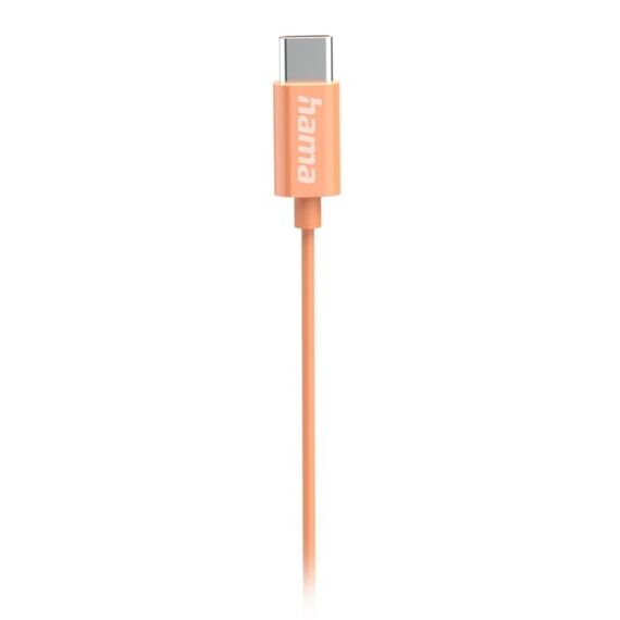 Hama Curly Kopfhörer Kabelgebunden im Ohr Anrufe/Musik USB Typ-C Orange, 3 image