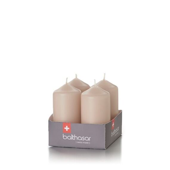 Balthasar Zylinderkerzen SWISSMADE taupe, 40 x 80 mm