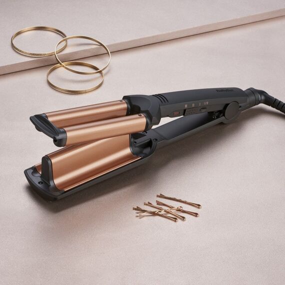 BaByliss Deep Waves Lockenstab Warm Schwarz, Orange 2,5 m, 2 image