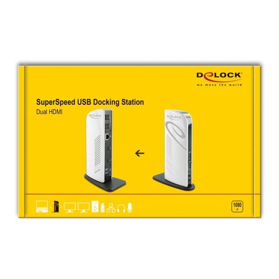 DeLOCK USB Dockingstation Dual HDMI Full-HD / USB 3.2 / LAN / Audio, 5 image