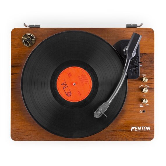 Fenton RP162D Audio-Plattenspieler mit Riemenantrieb Schwarz, Holz, 6 image