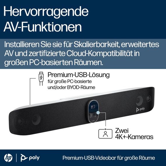 HP Poly Studio V72 USB-Videobar, 3 image