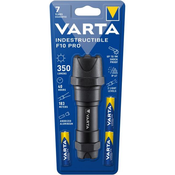 Varta Taschenlampe LED 6 Watt inkl. 3x AAA Batterien, Indestructible F10 Pro Leuchte, Lampe, Arbeitsleuchte mit zwei Leuchtmodi, extrem robuste Taschenleuchte, klein, wasser- und staubgeschützt, 3 image