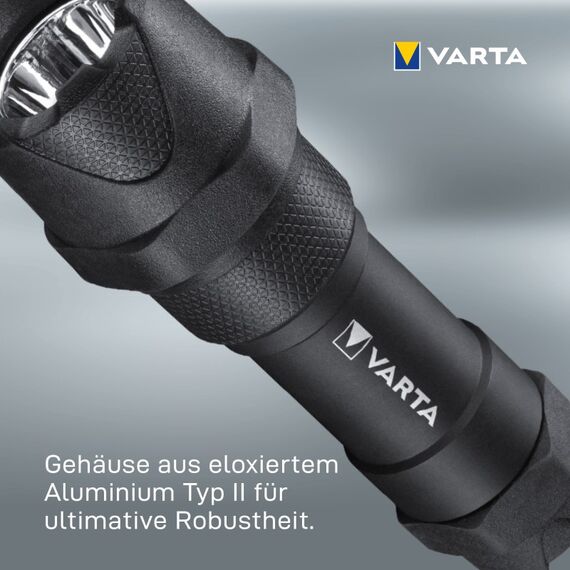 Varta Taschenlampe LED 6 Watt inkl. 3x AAA Batterien, Indestructible F10 Pro Leuchte, Lampe, Arbeitsleuchte mit zwei Leuchtmodi, extrem robuste Taschenleuchte, klein, wasser- und staubgeschützt, 6 image