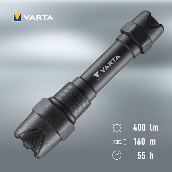 Varta Taschenlampe LED 6 Watt inkl. 2x AA Batterien, Indestructible F20 Pro Leuchte, Lampe, Arbeitsleuchte mit zwei Leuchtmodi, extrem robuste Taschenleuchte, wasser- und staubgeschützt, 6 image