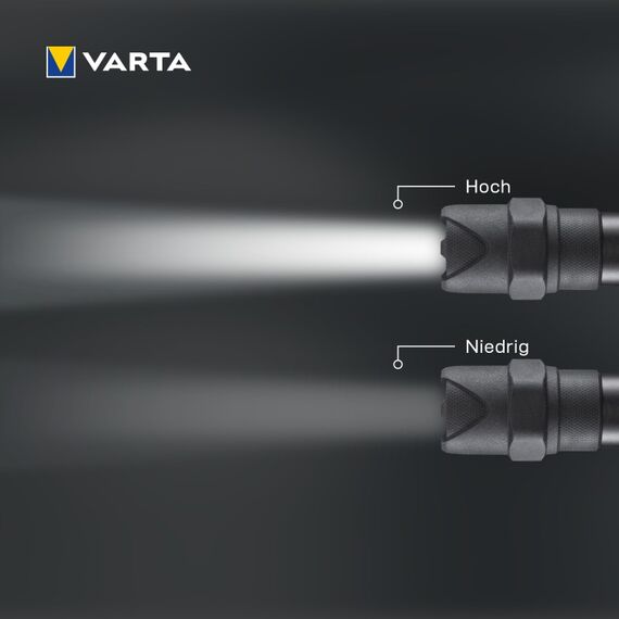 Varta Taschenlampe LED 6 Watt inkl. 2x AA Batterien, Indestructible F20 Pro Leuchte, Lampe, Arbeitsleuchte mit zwei Leuchtmodi, extrem robuste Taschenleuchte, wasser- und staubgeschützt, 9 image
