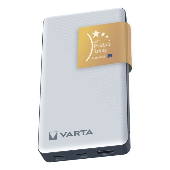 Varta Energy Powerbank 20000 mAh (schlank, 3 Ports: 2x USB-C PD, 1x USB A QC), 20W max. Ausgangsleistung, inkl. USB-C Ladekabel, weiß, 4 image